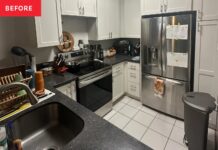 Оновлена кухня 1980-х років придбала більше простору та чарівності завдяки м’ятним шафам